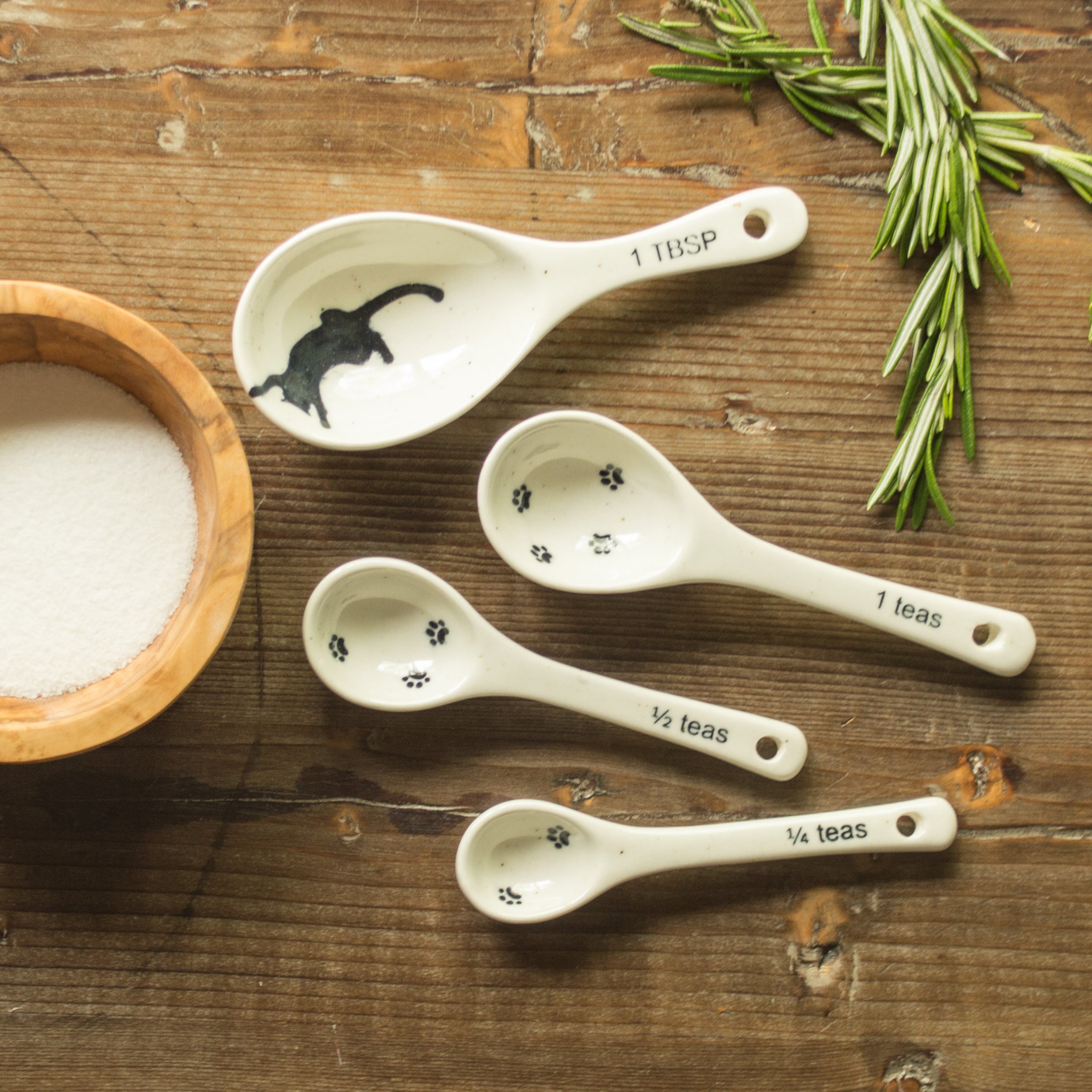 Hand-Painted Ceramic Kitty Measuring Spoons – CoCo B. Kitchen & Home