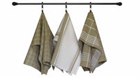 Tea Towel - Dunroven House Taupe Herringbone Weave Stripe