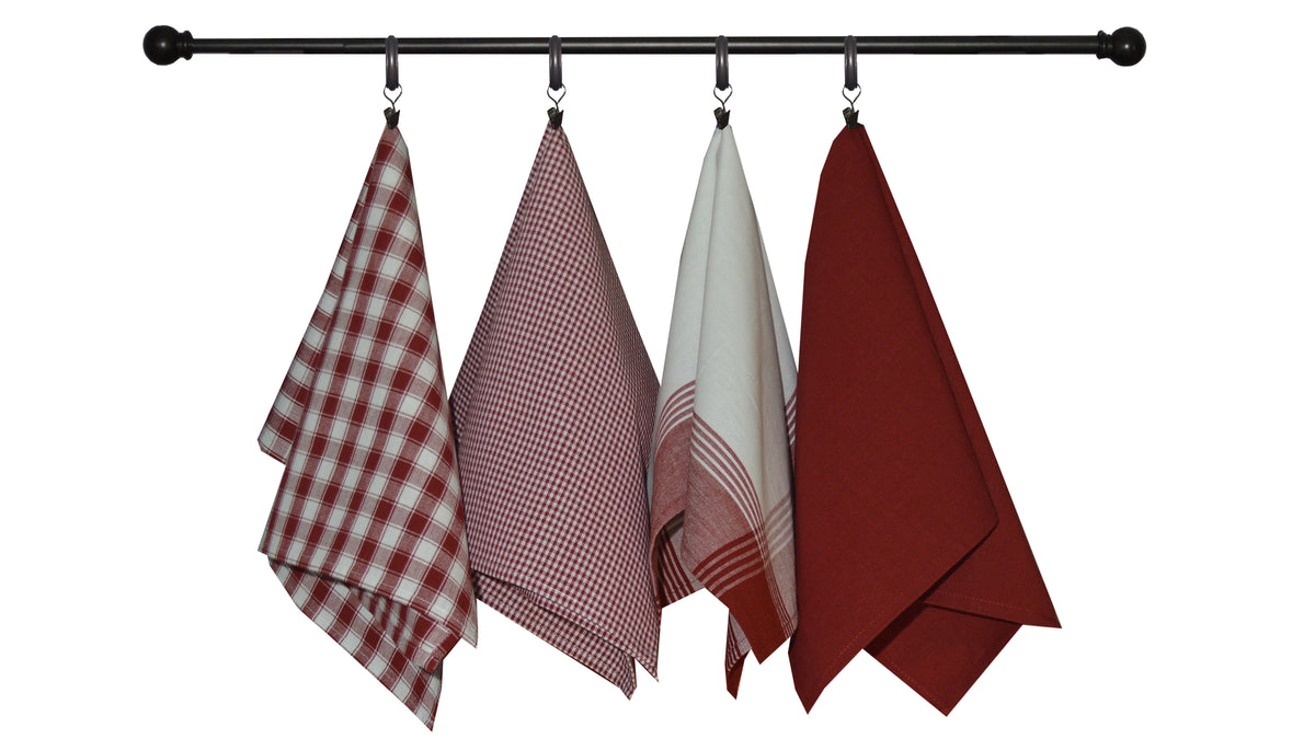 Variety Towel Set - Red and White Set of 4