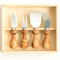 Olive Wood Cheese Knives Set of 4